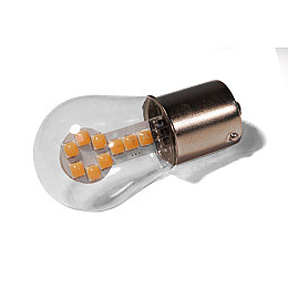 Світлодіодна лампа StarLight T25 18 діодів SMD 3030 12V 1.5W AMBER у скляній колбі