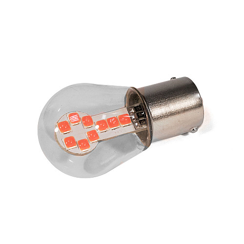 Світлодіодна лампа StarLight T25 18 діодів SMD 3030 12V 1.5W RED у скляній колбі
