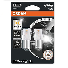 Автолампа діоди OSRAM 7507DYP-02B PY21W 12V BAU15s янтарна 2шт