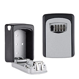 Антивандальний зовнішній міні сейф для ключів Gerui KS-04, з кодовим замком, настінний, Сірий