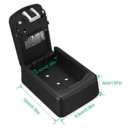 Антивандальний зовнішній міні сейф для ключів Gerui KS-04, з кодовим замком, настінний, Чорний