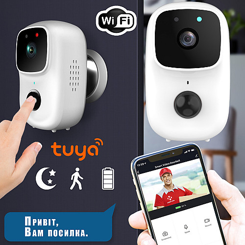 Домофон с двусторонней связью Smart Pro WiFi Smart Doorbell Tuya обнаружение движения и работа через приложение