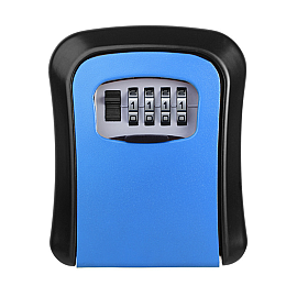 Антивандальний зовнішній міні сейф для ключів Gerui KS-03, з кодовим замком, настінний, Синій