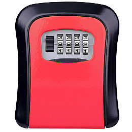 Антивандальний зовнішній міні сейф для ключів Gerui KS-03, з кодовим замком, настінний, Червоний