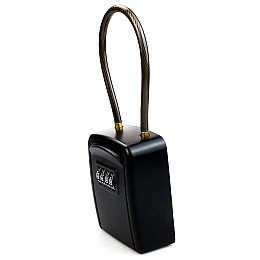 Подвесний зовнішній міні сейф Gerui KS-07 для ключів, з кодовим замком і гнучким тросом, Чорний