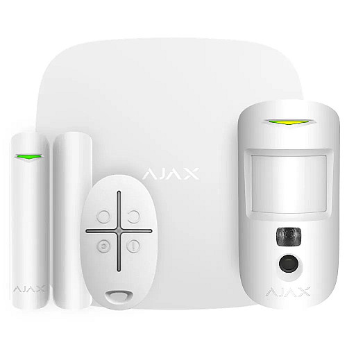 Комплект бездротової сигналізації Ajax StarterKit Cam Plus (8EU) UA white з фотопідтвердженням тривог та підтримкою LTE