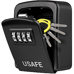 Антивандальний настінний міні сейф для ключів з кодовим замком uSafe KS-08 Чорний