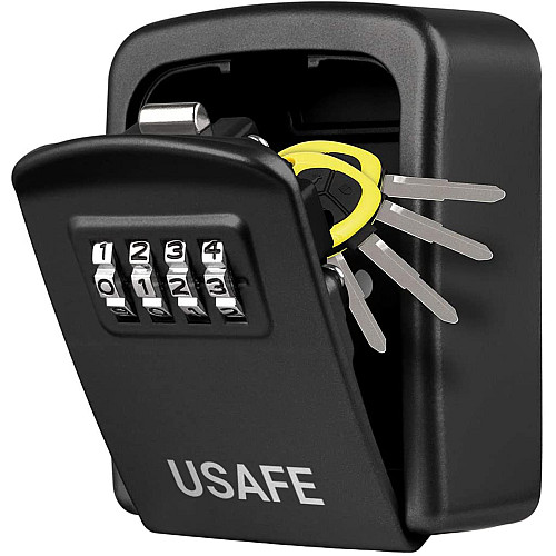 Антивандальный настенный мини сейф для ключей с кодовым замком uSafe KS-08 Черный
