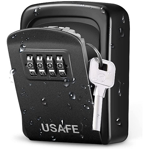 Антивандальный настенный мини сейф для ключей с кодовым замком uSafe KS-08 Черный