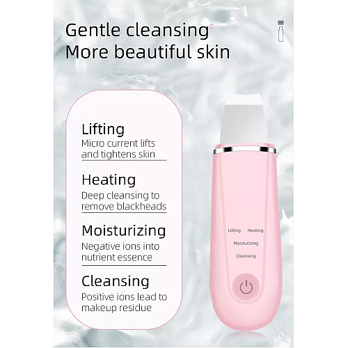 Скрабер ультразвуковий для чистки обличчя No Brand BEAUTY EFFECT WAU-98i ORIGINAL Рожевий