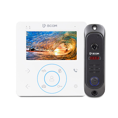Комплект відеодомофона BCOM BD-480M White Kit: відеодомофон 4" та відеопанель