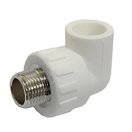 Угол PP-R Santan 25х1/2" з зовнішньою різьбою, білий