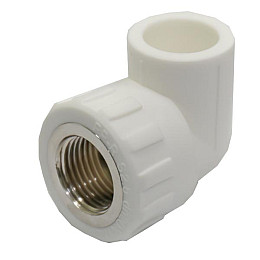 Угол PP-R Santan 20х1/2" з внутрішньою різьбою, білий