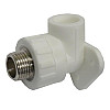 Угол монтажный PP-R Santan 20х1/2" с наружной резьбой, белый