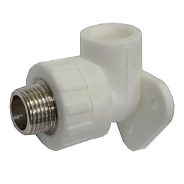 Угол монтажний PP-R Santan 20х1/2" з зовнішньою різьбою, білий