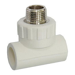 Тройник PP-R Santan 25х1/2"х25 з зовнішньою різьбою, білий