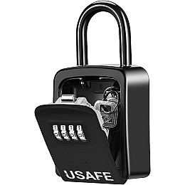 Подвесной металлический мини сейф для ключей с крючком и паролем uSafe KS-05s Черный