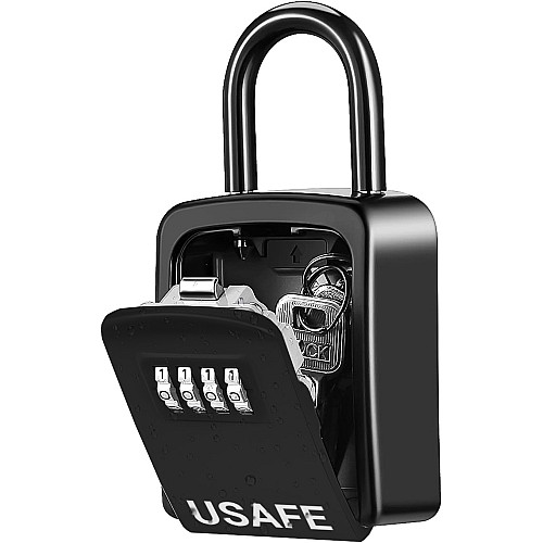 Підвісний металевий міні сейф для ключів з гачком і паролем uSafe KS-05s Чорний