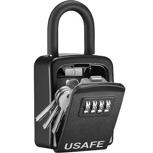 Підвісний металевий міні сейф для ключів з гачком і паролем uSafe KS-05s Чорний