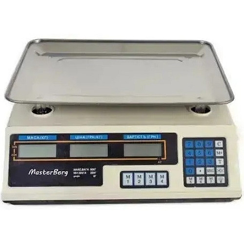 Весы торговые электронные MasterBerg МТ-218 со счетчиком цены до 50 кг (3_03974)