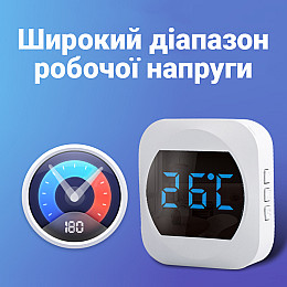 Бездротовий дверний дзвінок з термометром Digital Lion WDB-07T-2 з 2-ма приймачами до 150 м Білий (1006)