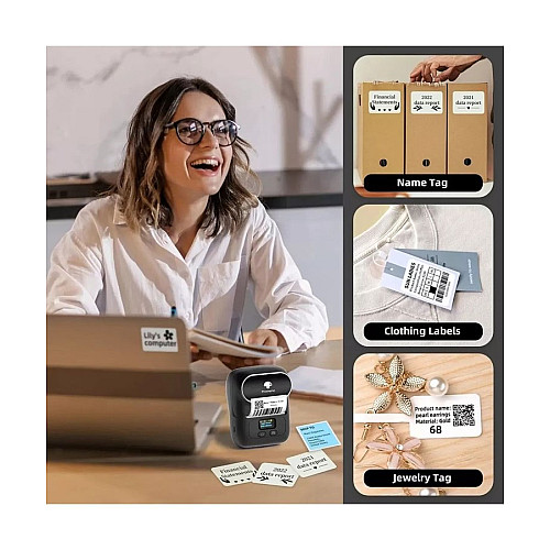 Принтер для термоэтикеток Phomemo M110 Label Maker Серый