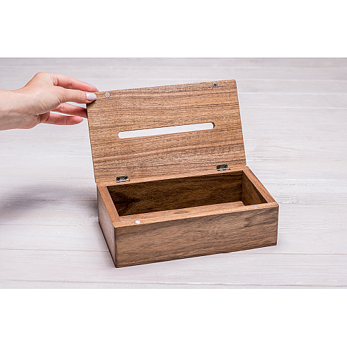 Салфетница из ореха с крышкой ecoWalnut 236х136x75 мм