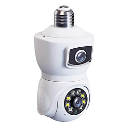 IP камера видеонаблюдения в патрон RIAS V380-E27 (v380 APP) Wi-Fi 2 объектива 2MP+2MP White