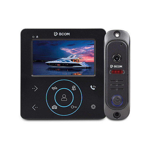 Комплект відеодомофона та відеопанелі BCOM BD-480 Black Kit