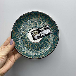 Блюдце фарфоровое 14 см Wilmax Spiral Green WL-667535