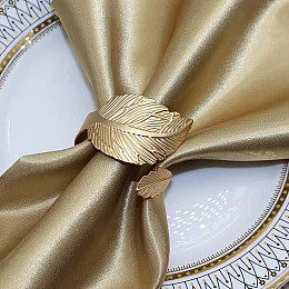 Набор колец для салфеток Мир Текстиля Листья Gold Золотистый 6 шт