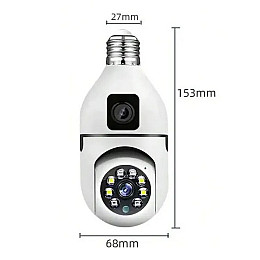 IP-камера видеонаблюдения UKC SQ02 E27 Wi-Fi White