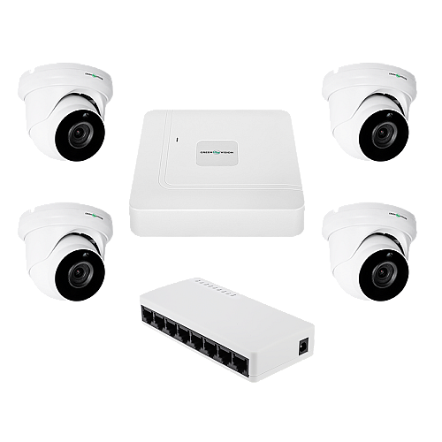 Комплект видеонаблюдения на 4 камеры GreenVision GV-IP-K-W95/4 5MP