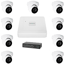 Комплект відеонагляду на 9 камер GreenVision GV-IP-K-W77/09 5MP