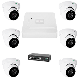 Комплект відеонагляду на 6 камер GreenVision GV-IP-K-W76/06 5MP