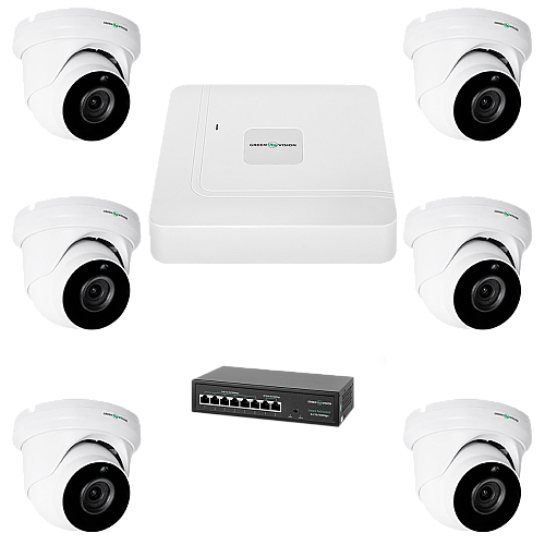 Комплект відеонагляду на 6 камер GreenVision GV-IP-K-W76/06 5MP