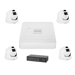 Комплект відеонагляду на 4 камери GreenVision GV-IP-K-W70/04 3MP