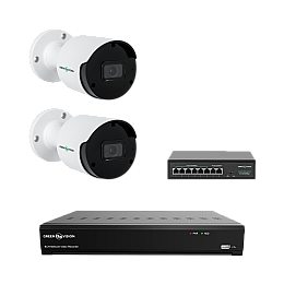 Комплект відеонагляду на 2 камери 5MP (Ultra AI) GreenVision GV-IP-K-W80/02