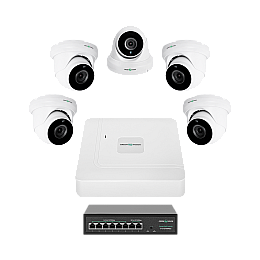 Комплект відеоспостереження на 5 камер GreenVision GV-IP-K-W82/05 5MP