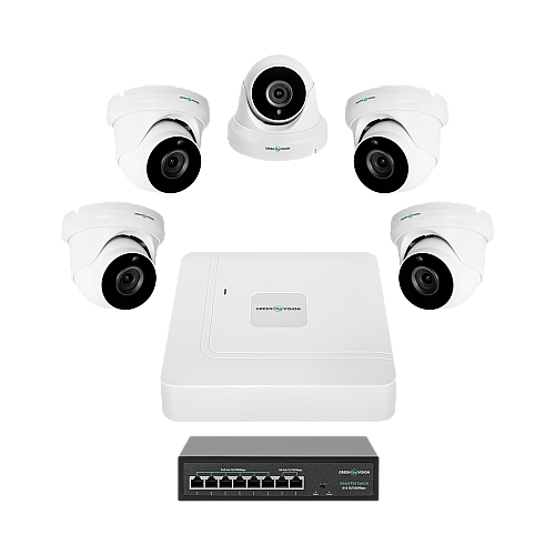 Комплект видеонаблюдения на 5 камер GreenVision GV-IP-K-W82/05 5MP