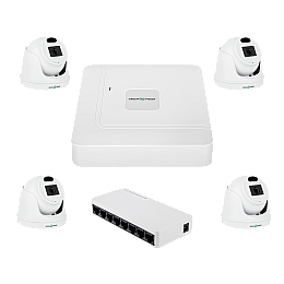 Комплект відеонагляду на 4 камери GreenVision GV-IP-K-W96/4 3MP