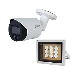Комплект IP-відеокамера 4 Мп Dahua DH-IPC-HFW2449S-S-IL 2.8 мм та ІК-прожектор Lightwell LW9-100IR45-220