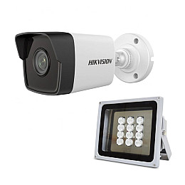 Комплект IP-відеокамера 2 Мп Hikvision DS-2CD1021-I(F) 2.8 мм та ІК-прожектор Lightwell LW12-100IR60-220