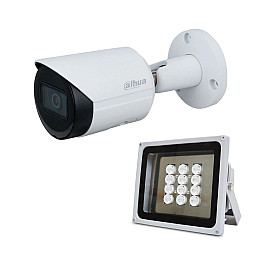 Комплект IP-відеокамера 2 Мп Dahua DH-IPC-HFW2230SP-S-S2 2.8 мм та ІК-прожектор Lightwell LW12-140IR45-220