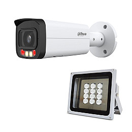 Комплект IP-відеокамера 4 Мп Dahua DH-IPC-HFW2449T-AS-IL 3.6 мм та ІК-прожектор Lightwell LW12-100IR60-220