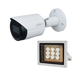 Комплект IP-відеокамера 2 Мп Dahua DH-IPC-HFW2230SP-S-S2 2.8 мм та ІК-прожектор Lightwell LW9-100IR45-220