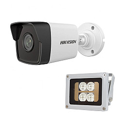 Комплект IP-відеокамера 2 Мп Hikvision DS-2CD1021-I(F) 2.8 мм та ІК-прожектор Lightwell LW4-40IR60-12