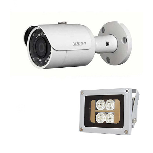 Комплект IP-відеокамера 4 Мп Dahua DH-IPC-HFW1431SP-S4 2.8 мм та ІК-прожектор Lightwell LW4-40IR60-12