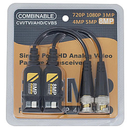 Видео балун-приемопередатчики видеосигнала по витой паре Nectronix VB02851 AHD/TVI/CVI/CVBS до 8 Мп 2 шт (101042)