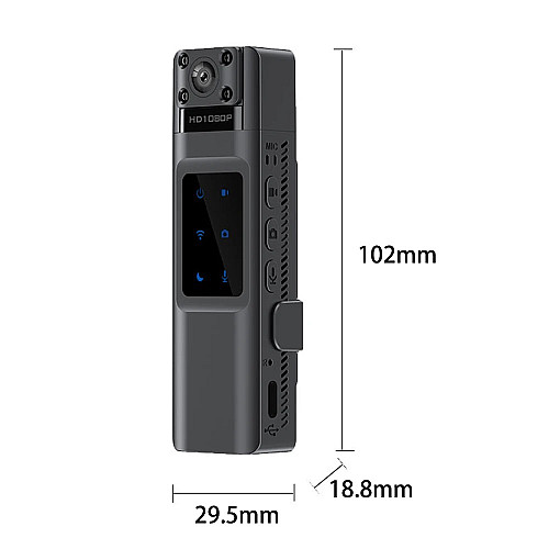 Нагрудна HD боди-камера TCAM H1080 p2p WiFi 1000 мАг Чорний (448274717)